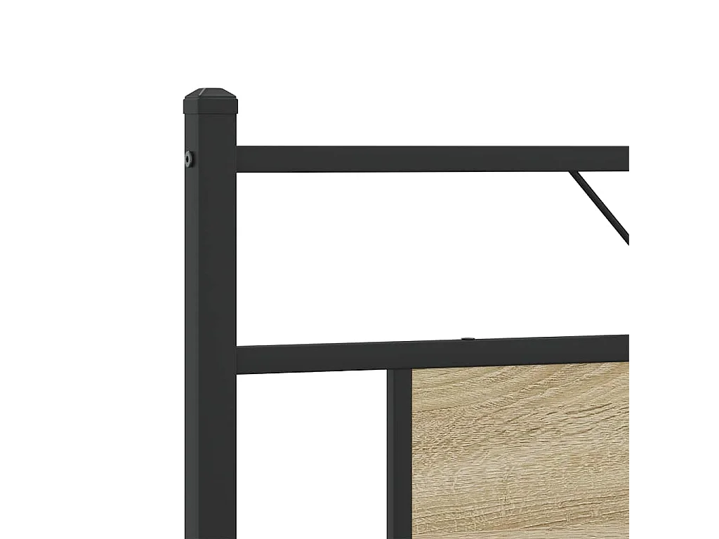 Estructura de cama de madera de ingeniería roble para dormitorio, 160 × 200 cm