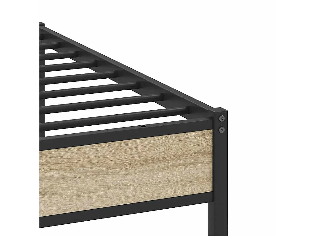 Estructura de cama de madera de ingeniería roble para dormitorio, 160 × 200 cm