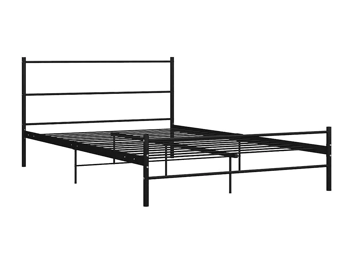 Cadre de lit avec tête de lit sans matelas noir 160x200cm métal