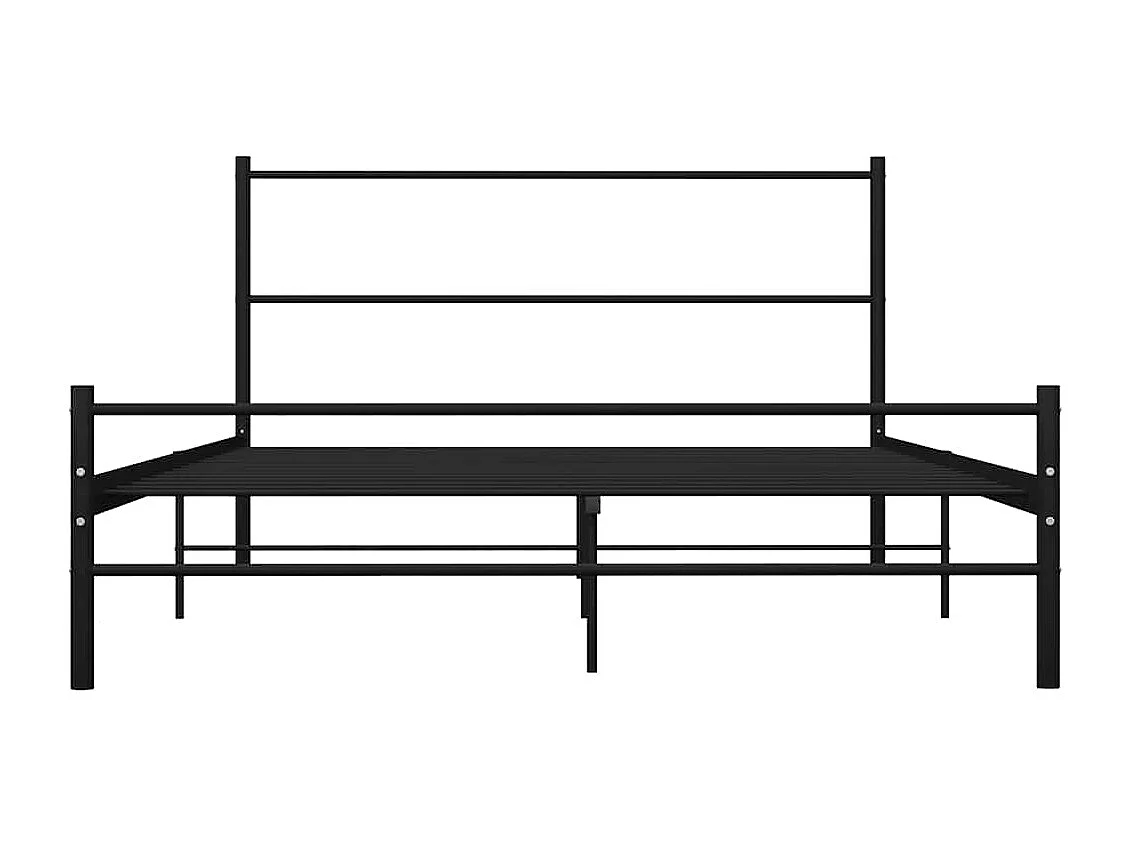 Cadre de lit avec tête de lit sans matelas noir 160x200cm métal