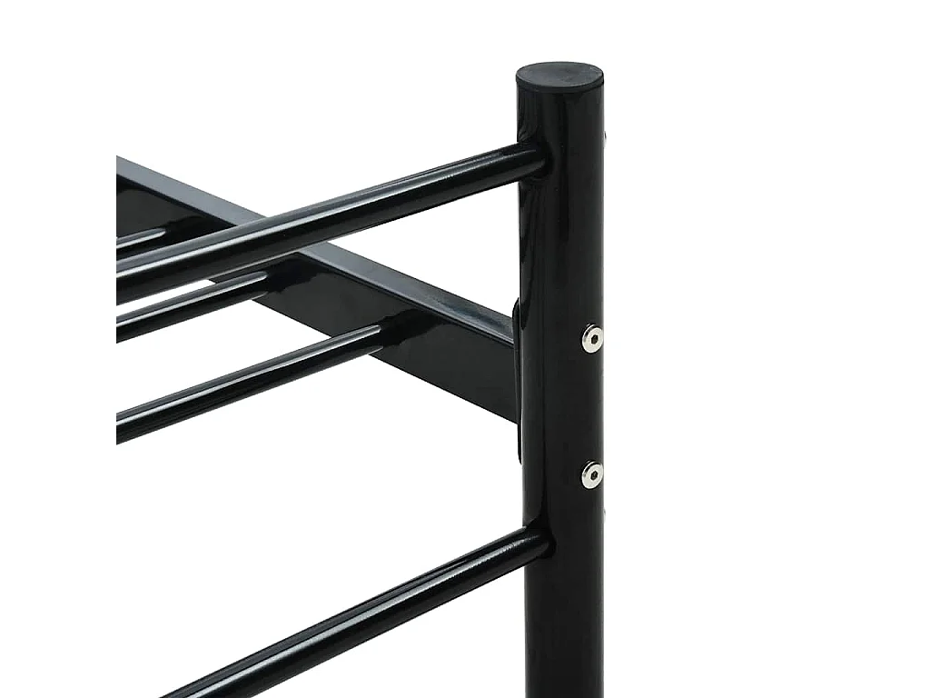 Estructura de cama con cabecero, sin colchón, de metal negro, para dormitorio, 160 × 200 cm