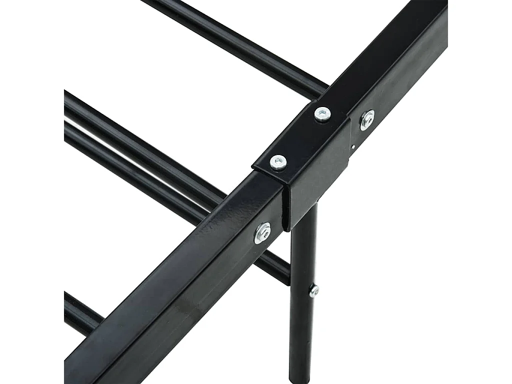 Estructura de cama con cabecero, sin colchón, de metal negro, para dormitorio, 160 × 200 cm
