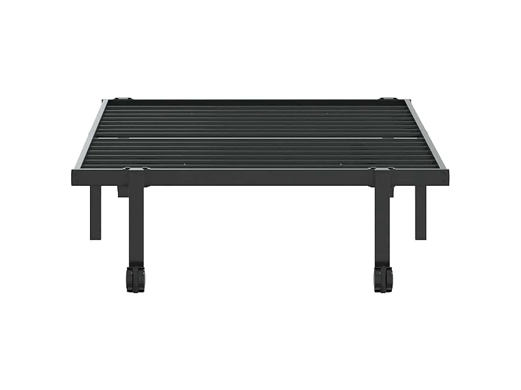 Estructura de cama sin colchón plegable negro de acero, para dormitorio, 90 × 190 cm