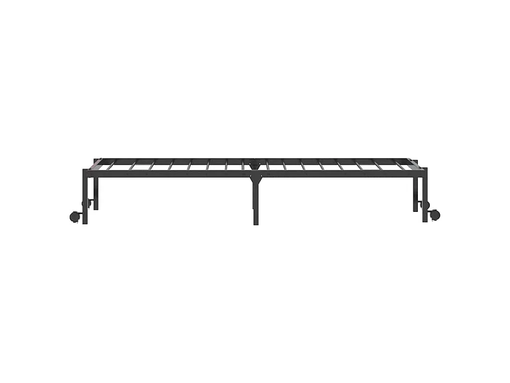 Estructura de cama sin colchón plegable negro de acero, para dormitorio, 90 × 190 cm