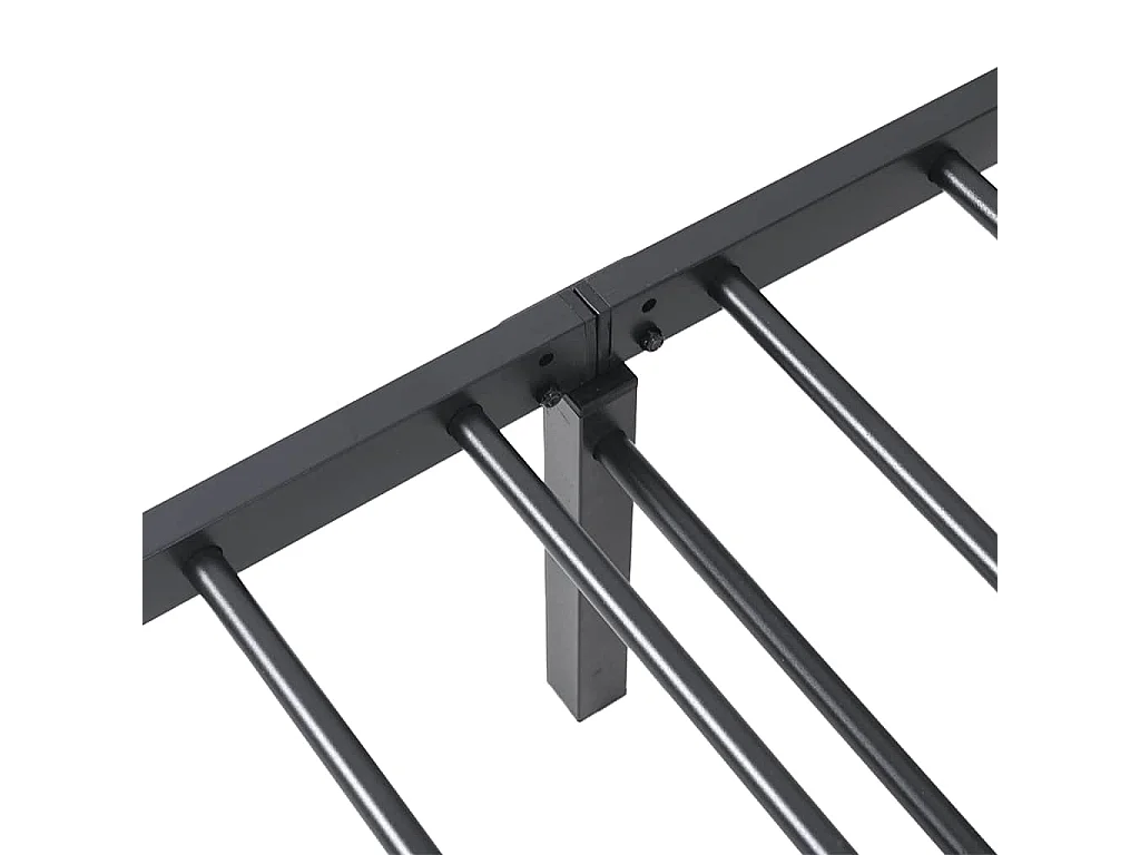 Cadre de lit pliable sans matelas en acier noir pour la chambre, 90 × 190 cm