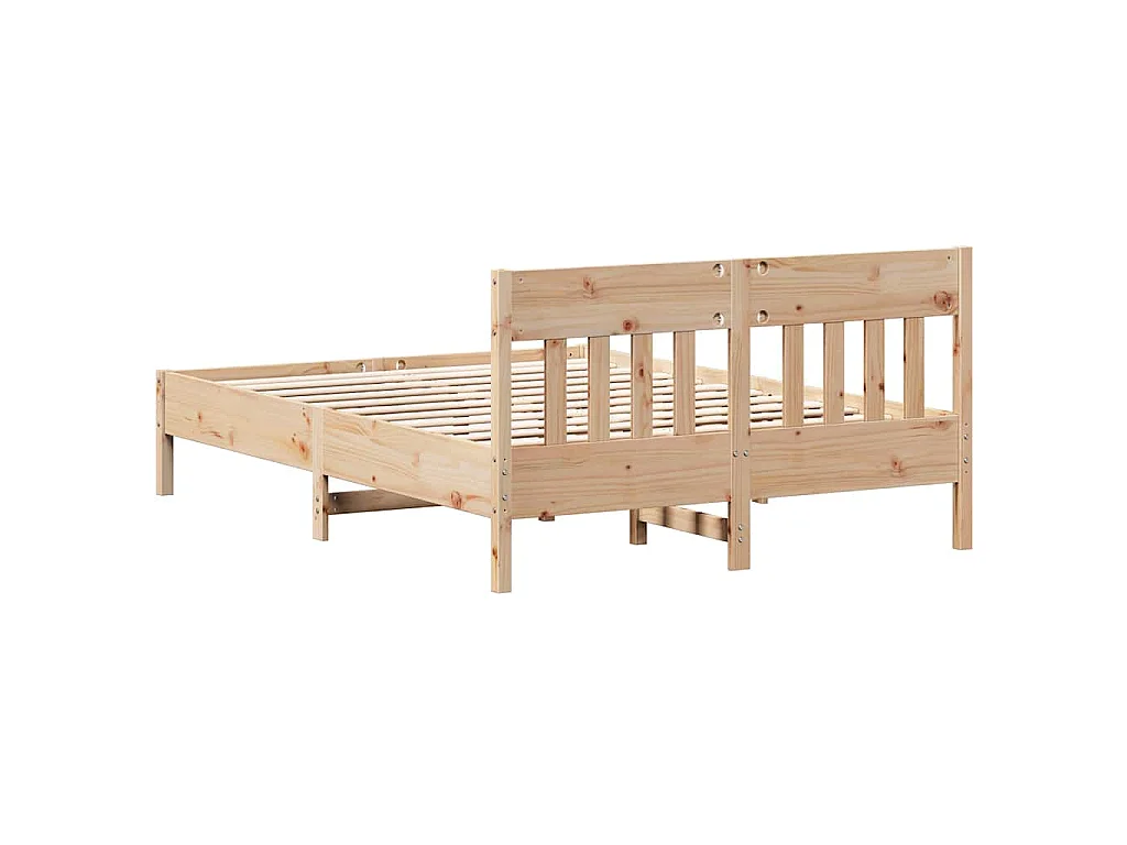 Cadre de lit sans matelas 120 x 200 cm en bois de pin massif
