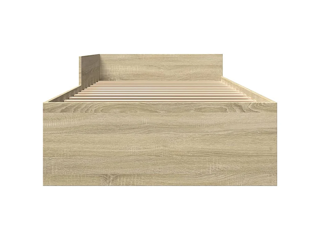 Estructura de cama sin colchón de madera de roble para dormitorio, 90 × 200 cm