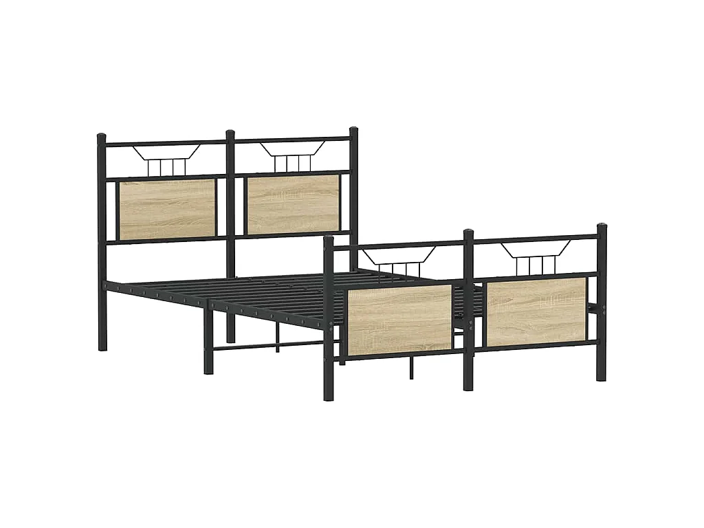 Cadre de lit sans matelas, chêne, pour la chambre, 120 × 190 cm