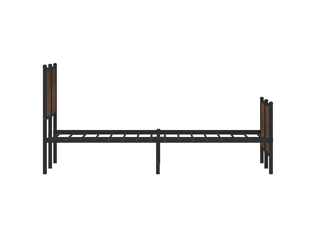 Cadre de lit en métal sans matelas chêne marron 140 x 190 cm