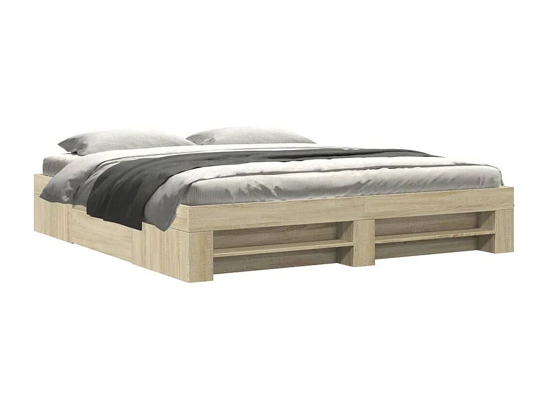 Cadre de lit sans matelas chêne  180x200 cm