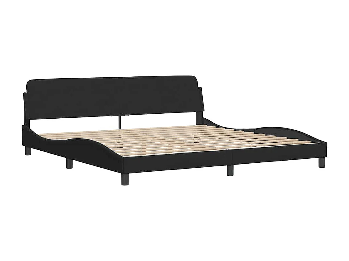 Cadre de lit Dover noir 200x200 cm velours