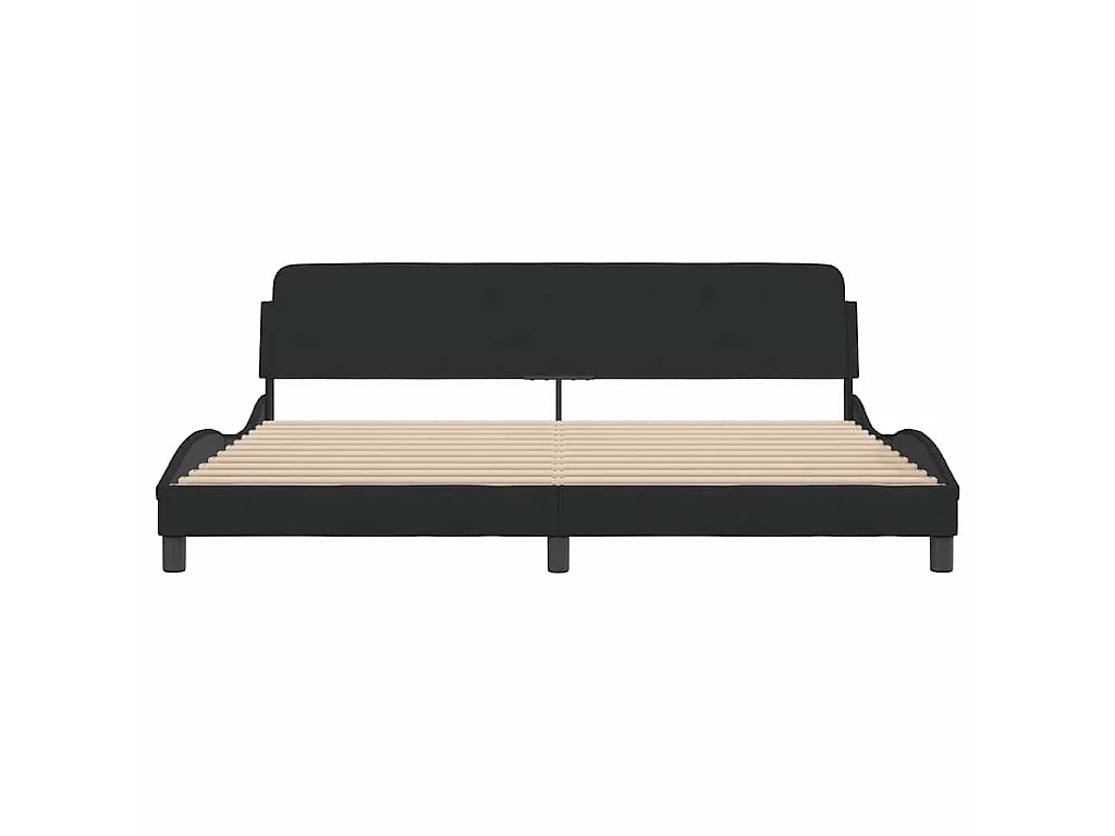 Estructura de cama Dover de terciopelo negro, 200 × 200 cm