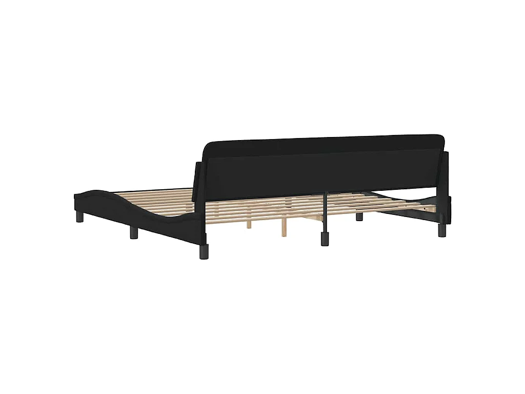 Estructura de cama Dover de terciopelo negro, 200 × 200 cm