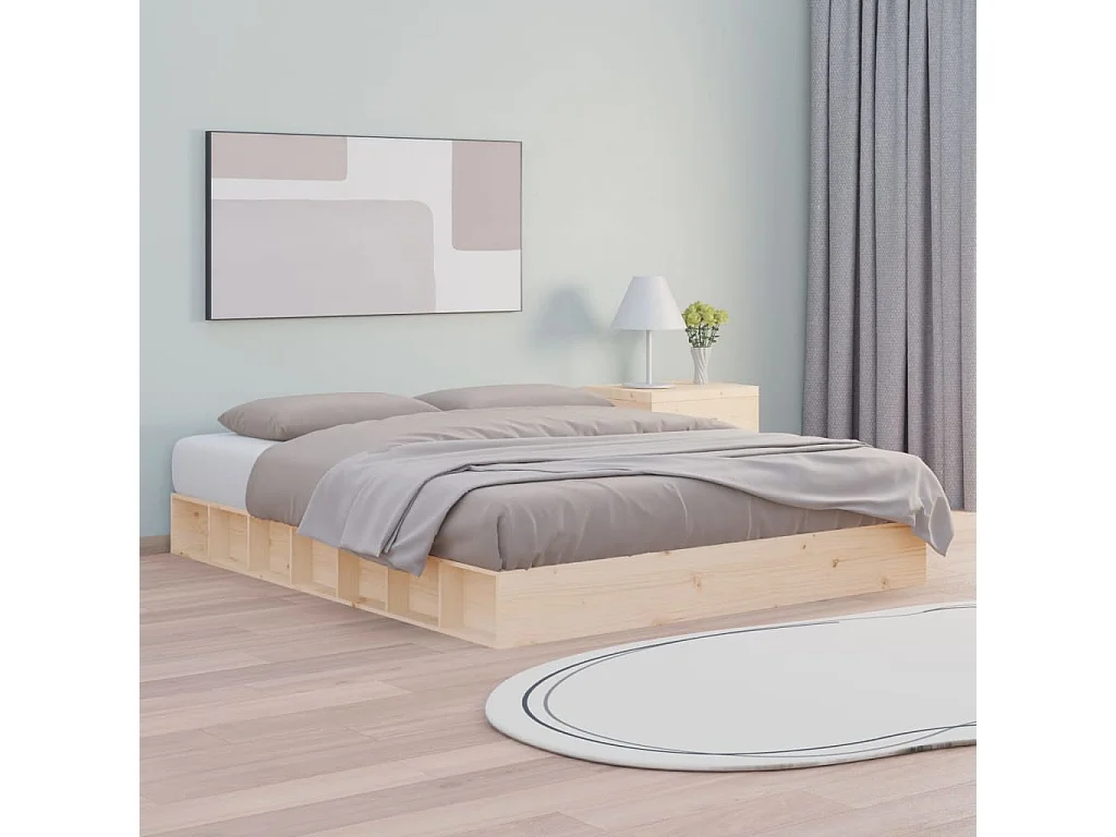 Cadre de lit sans matelas 200x200 cm bois massif
