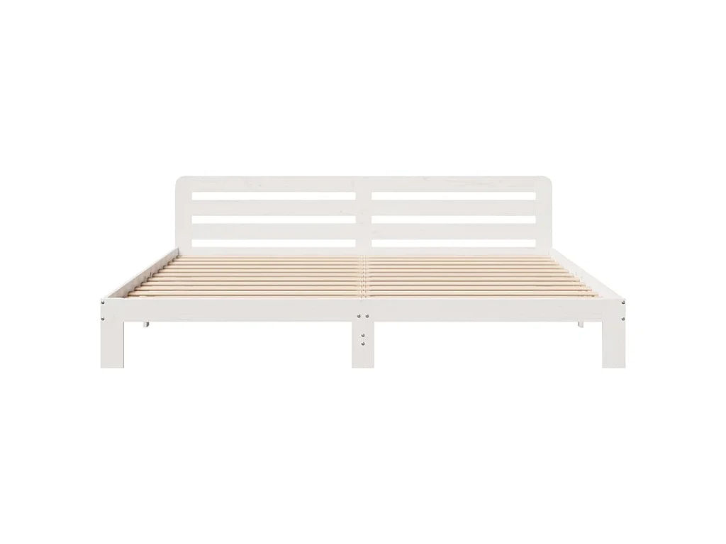 Cama sin colchón de madera maciza de pino blanca, 180 × 200 cm