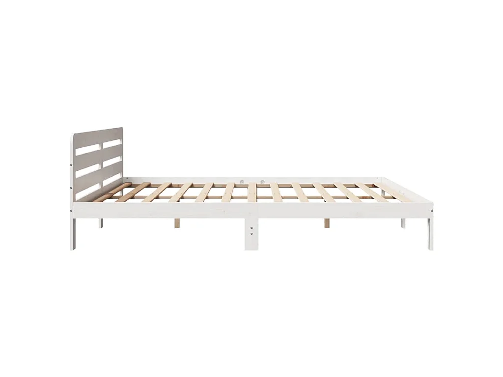 Cama sin colchón de madera maciza de pino blanca, 180 × 200 cm