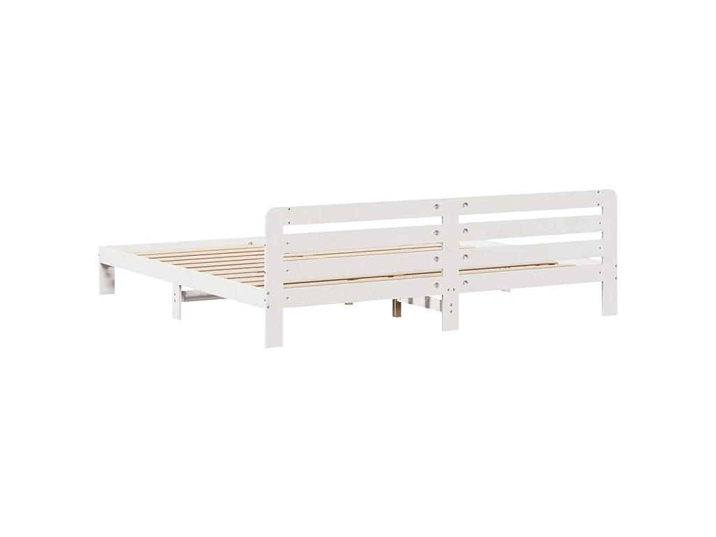 Cama sin colchón de madera maciza de pino blanca, 180 × 200 cm