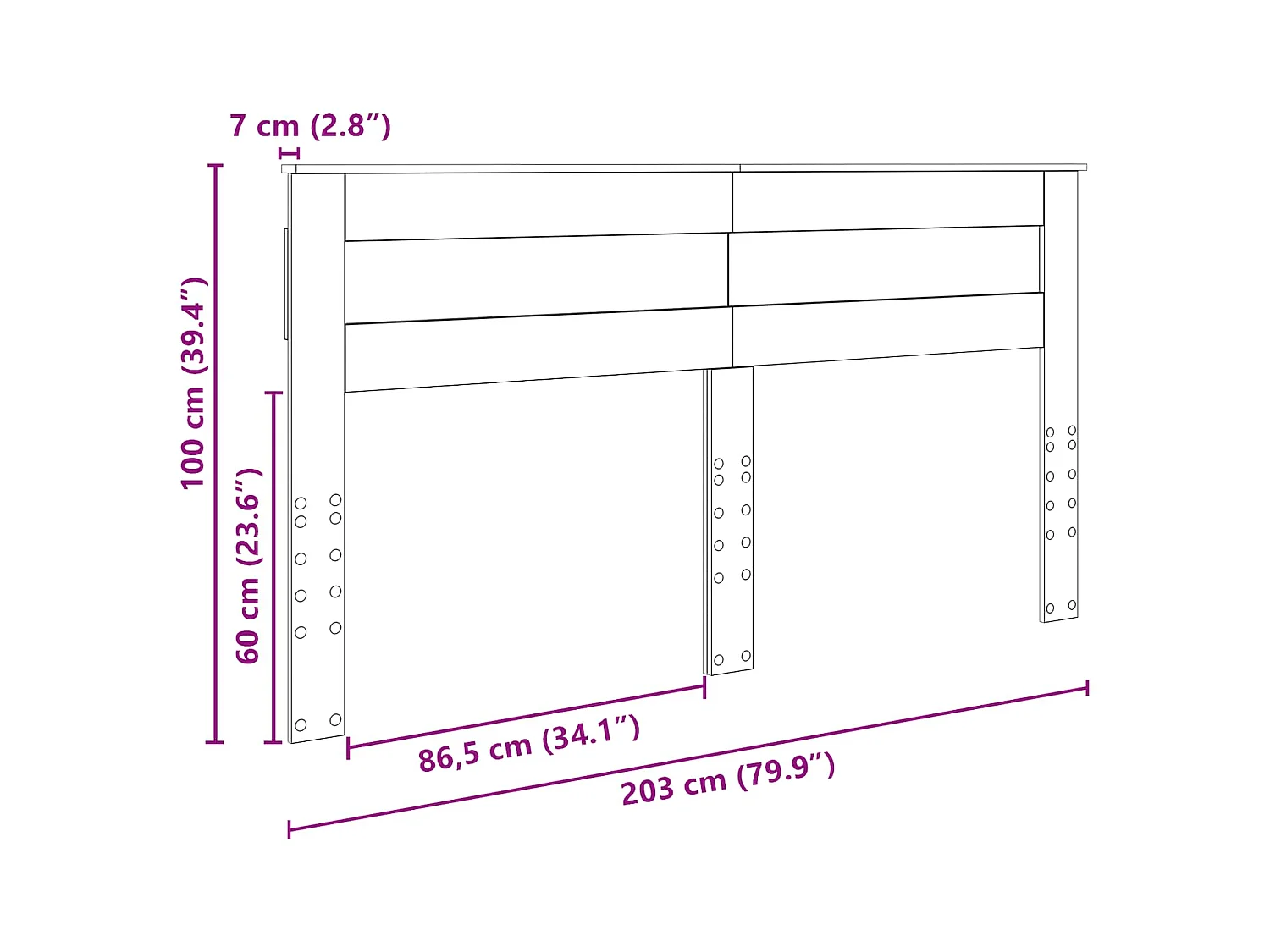 Cabecero roble artesanal de madera de ingeniería