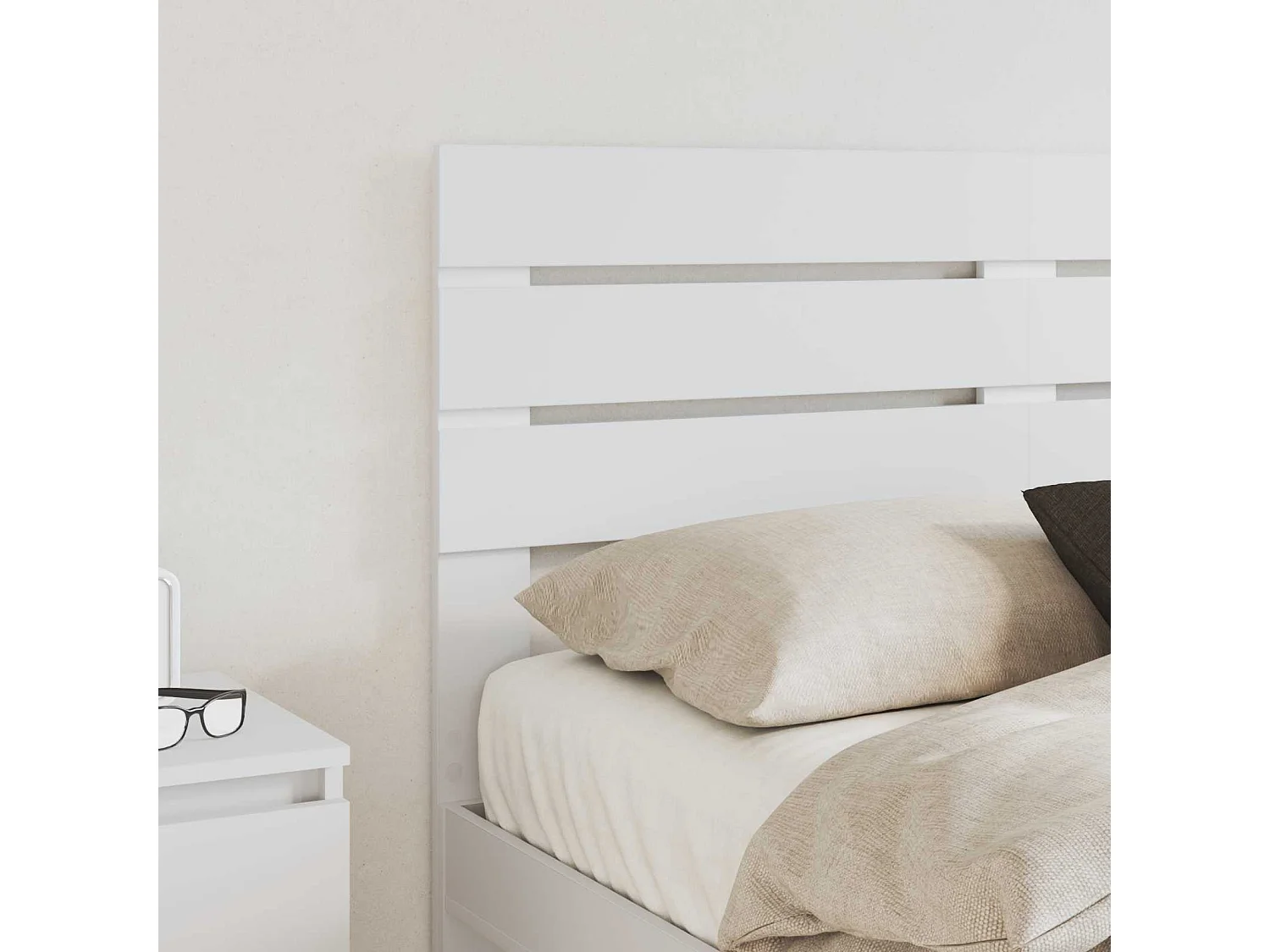 Tête de lit Blanc Bois d'ingénierie