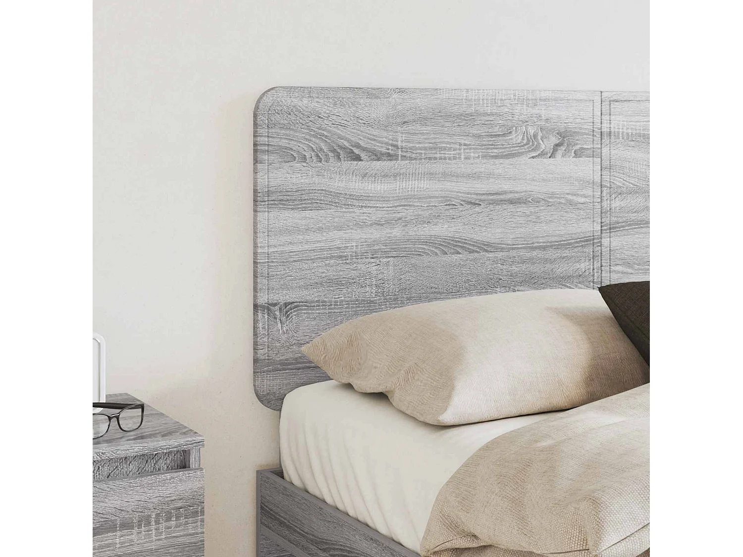 Tête de lit gris en panneau de bois