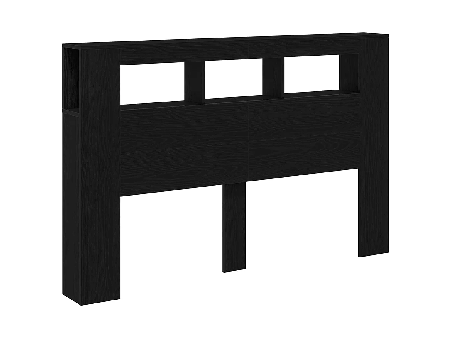 Tête de lit LED chêne noir en panneau de bois