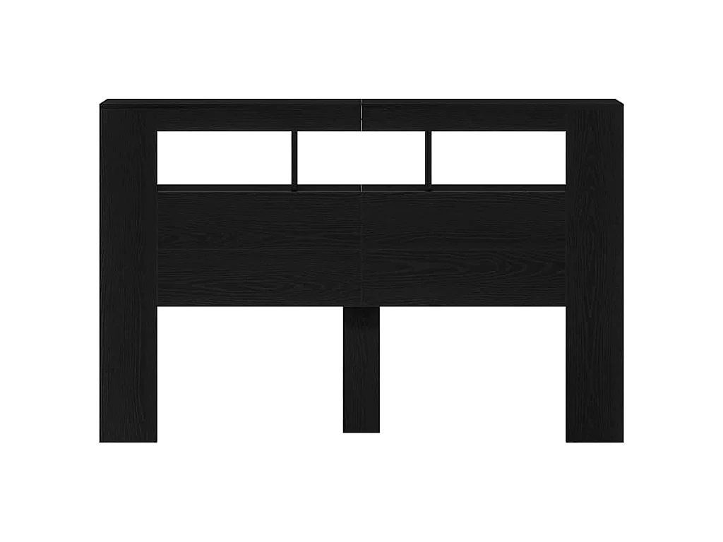 Tête de lit LED chêne noir en panneau de bois