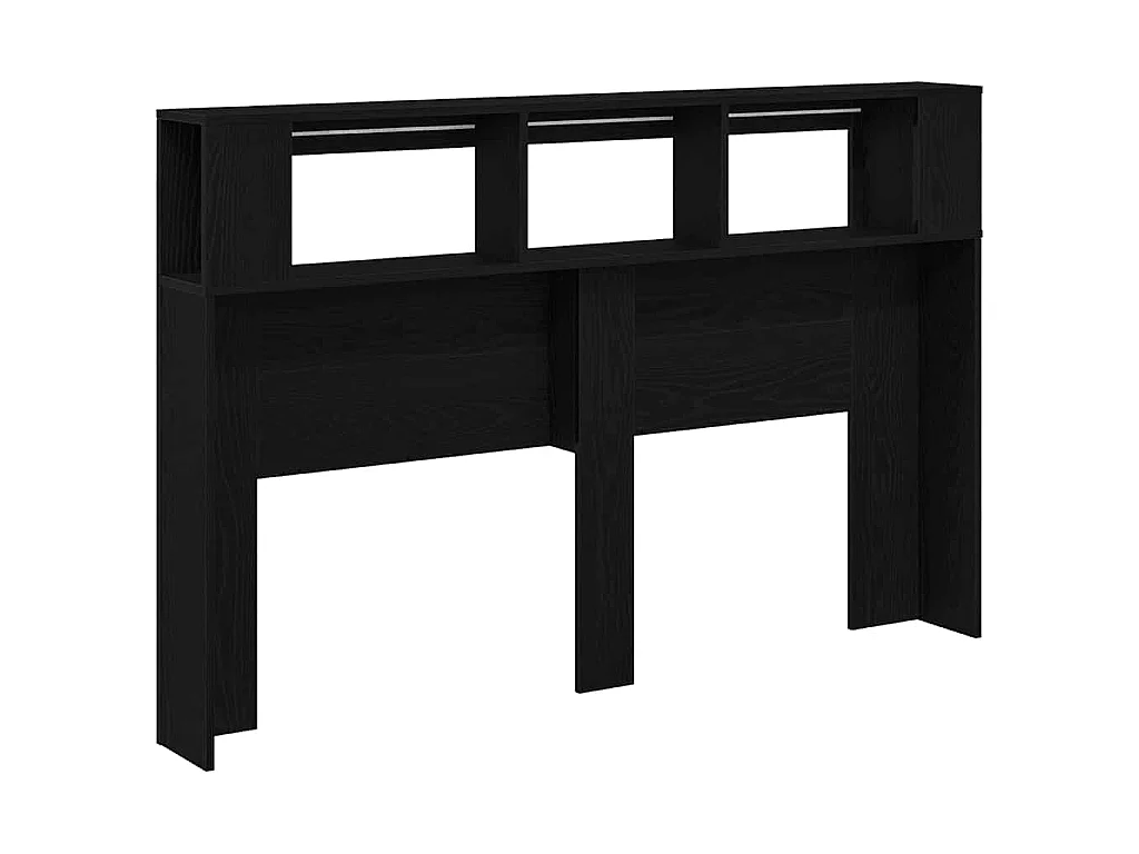 Tête de lit LED chêne noir en panneau de bois
