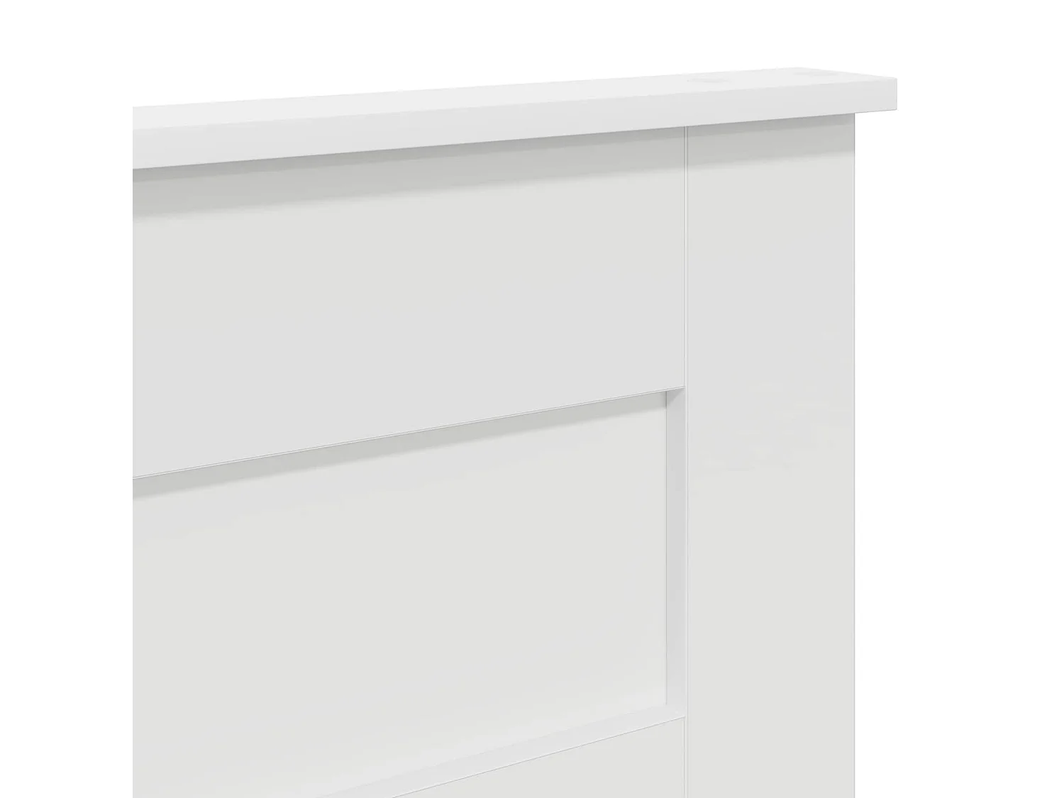 Tête de lit blanche en panneau de bois, pour la chambre