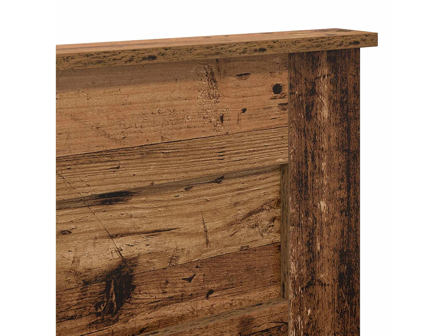 Cabecero de madera vieja con tablero de madera