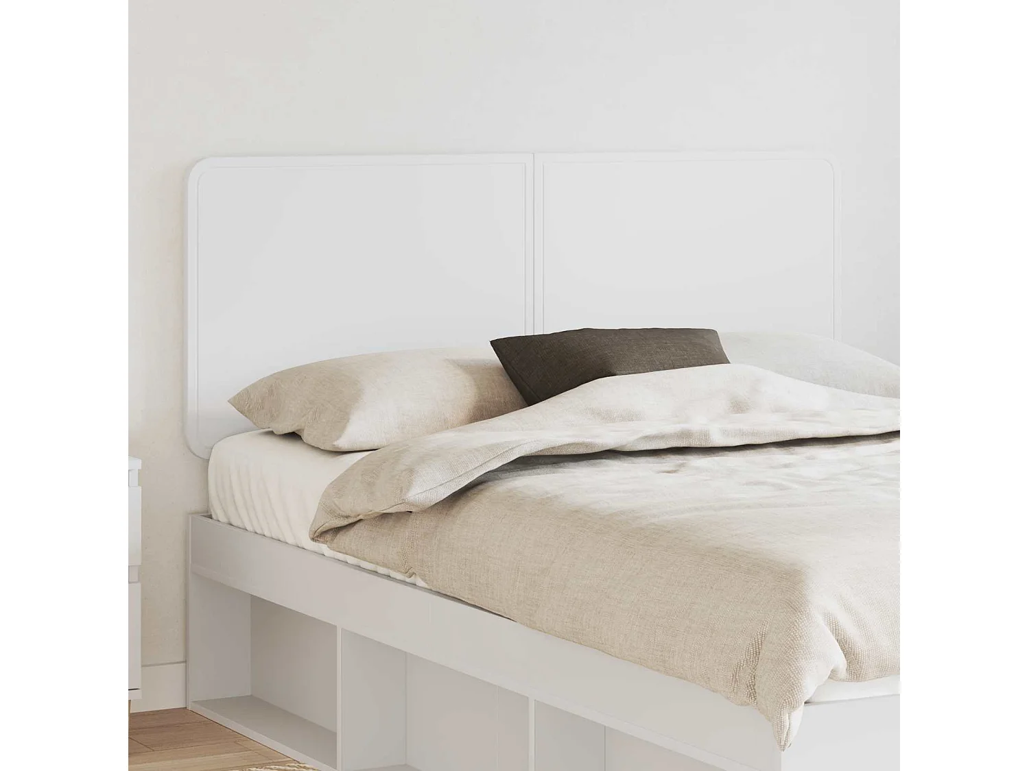 Tête de lit Blanc Bois d'ingénierie