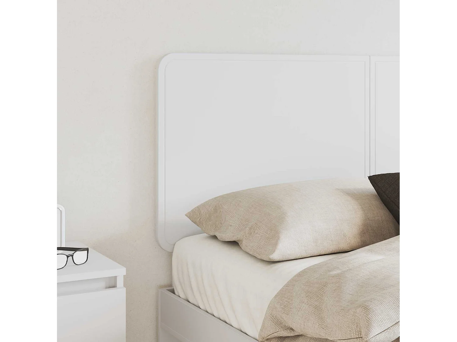 Tête de lit Blanc Bois d'ingénierie