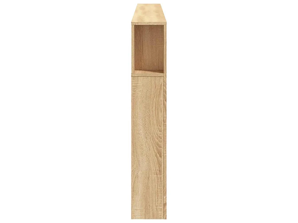 Cabecero LED de madera de ingeniería, roble, para dormitorio, 220 × 18,5 × 103,5 cm