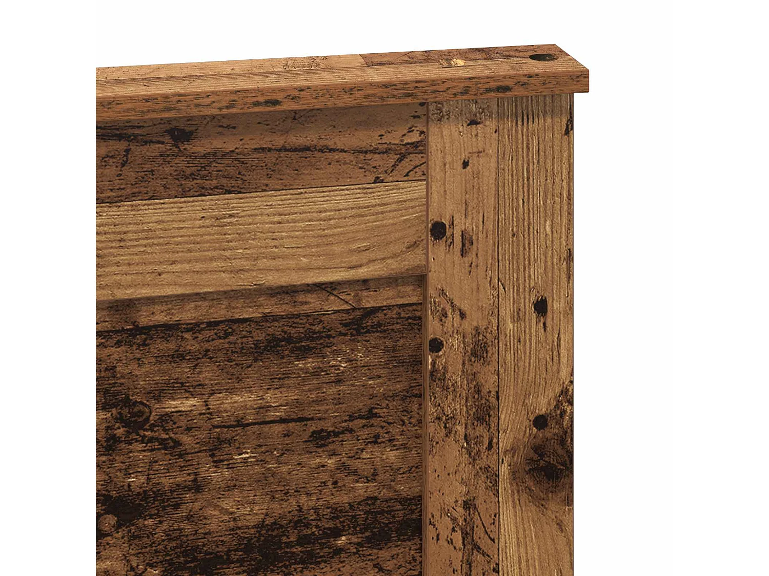 Cabecero de madera vieja con tablero de madera