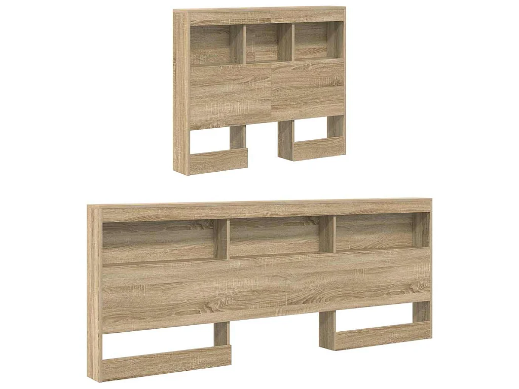 Cabecero con almacenamiento de tablero de madera roble