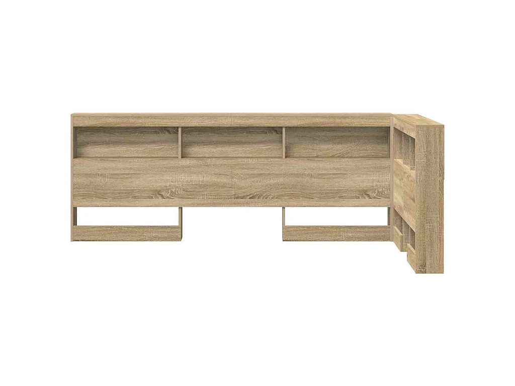 Cabecero con almacenamiento de tablero de madera roble