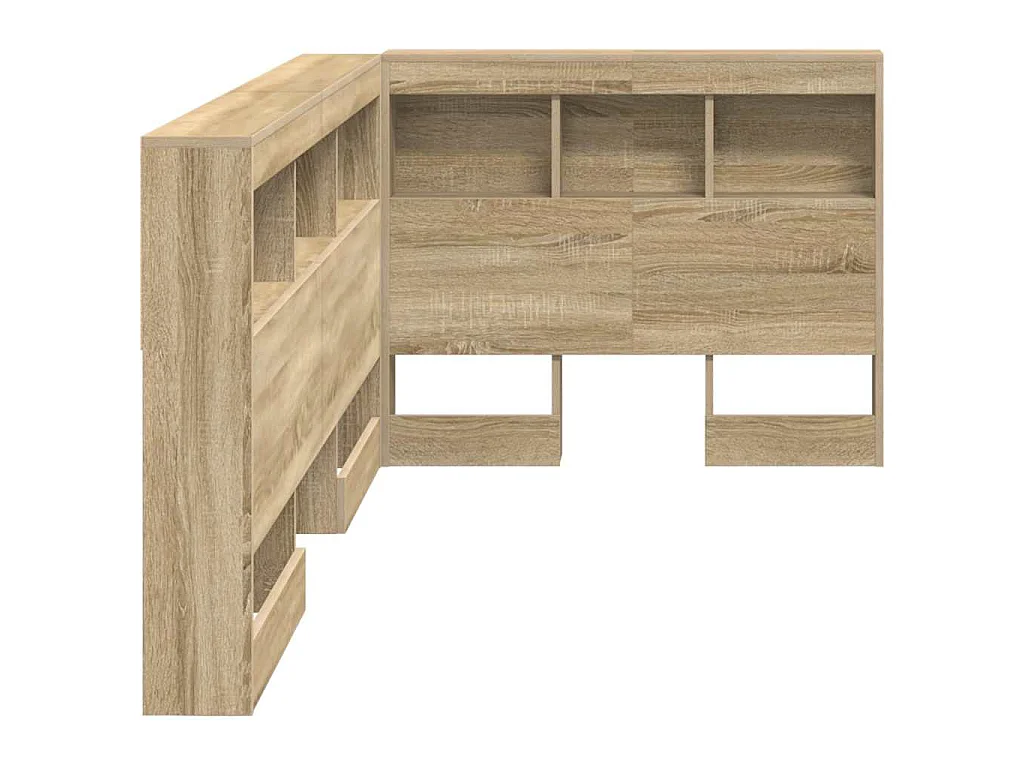 Cabecero con almacenamiento de tablero de madera roble