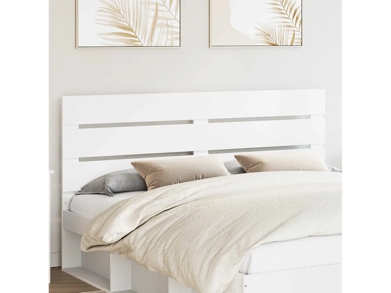 Tête de lit Blanc Bois d'ingénierie