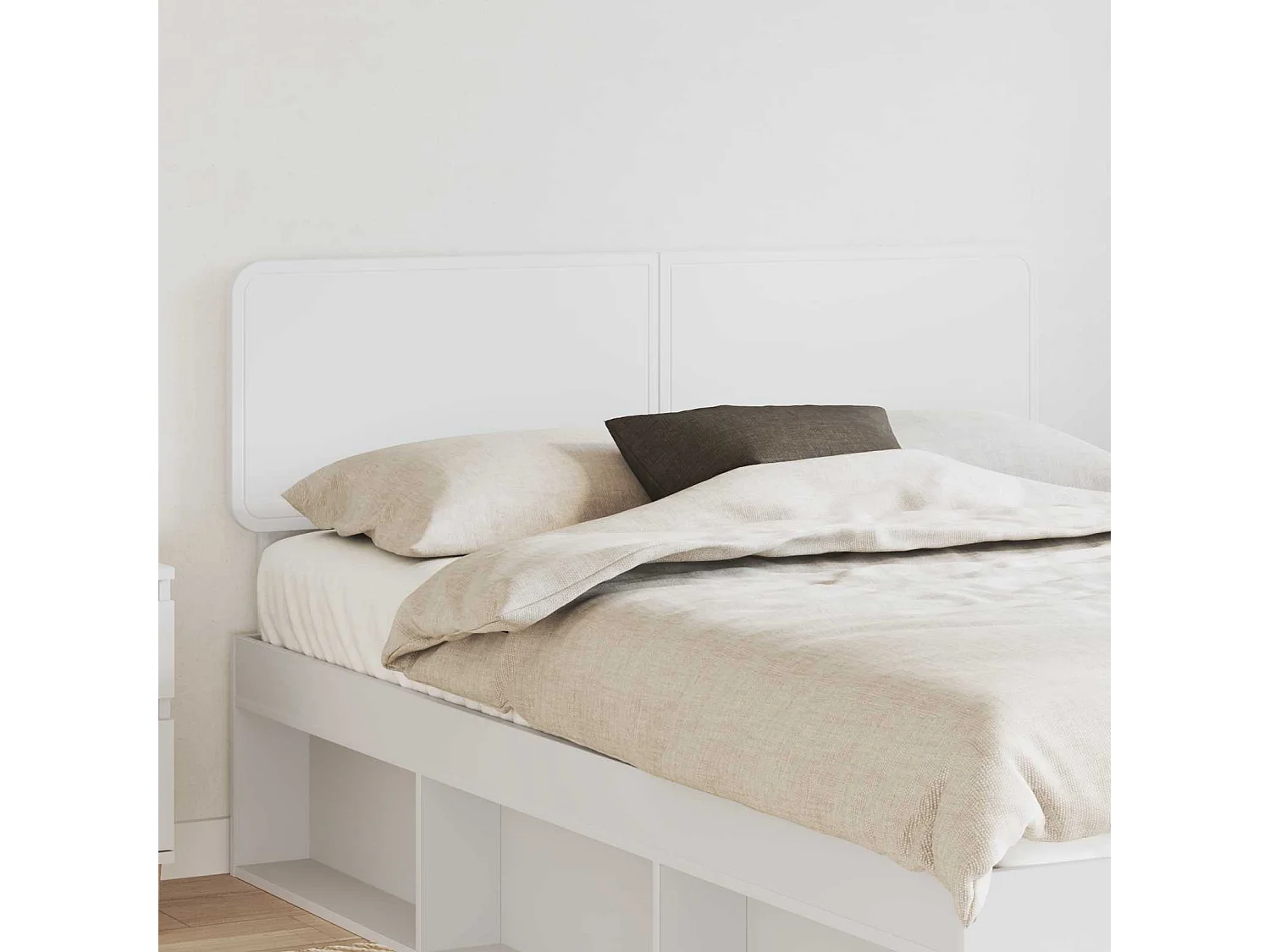 Tête de lit Blanc Bois d'ingénierie