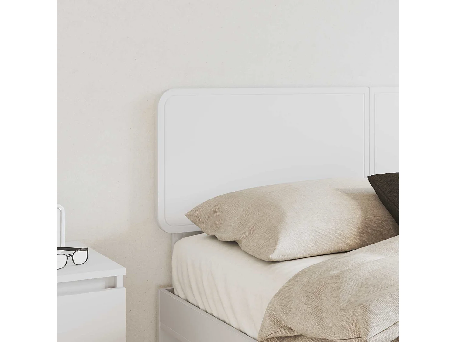 Tête de lit Blanc Bois d'ingénierie