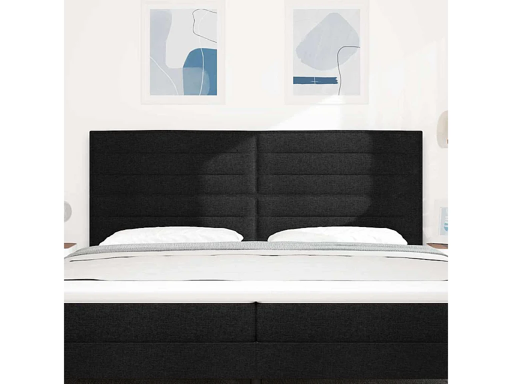 Cabecero negro de tela para dormitorio