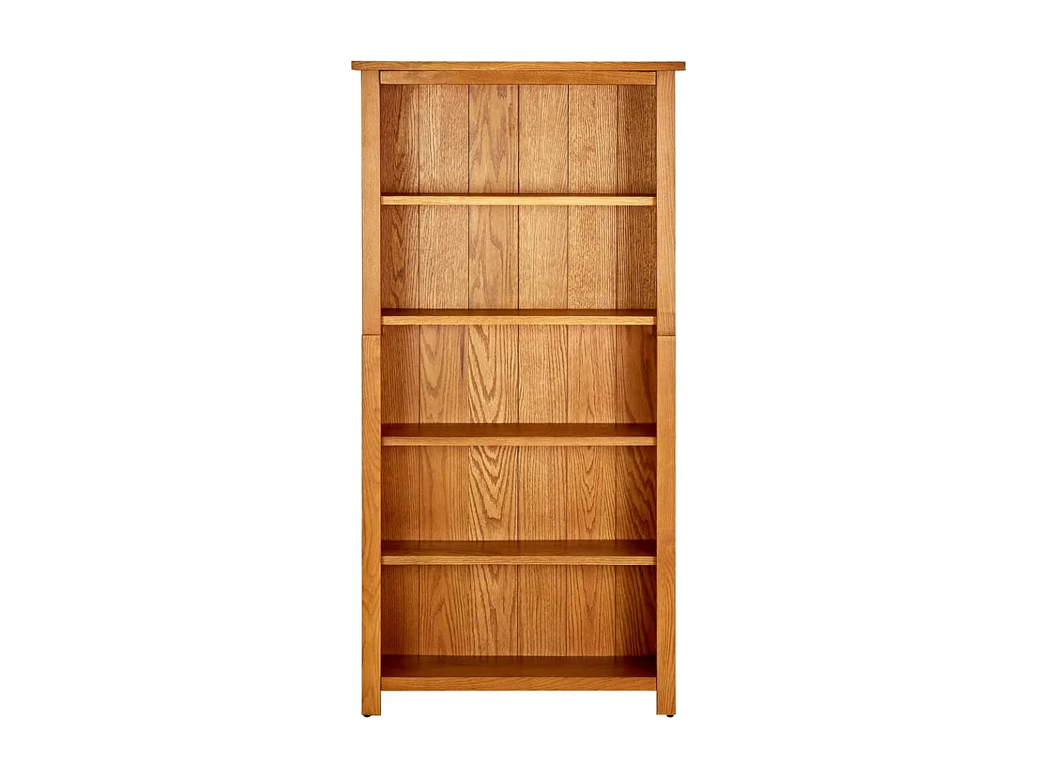 Bibliothèque à 5 étagères 70x22x140 cm en bois de chêne massif