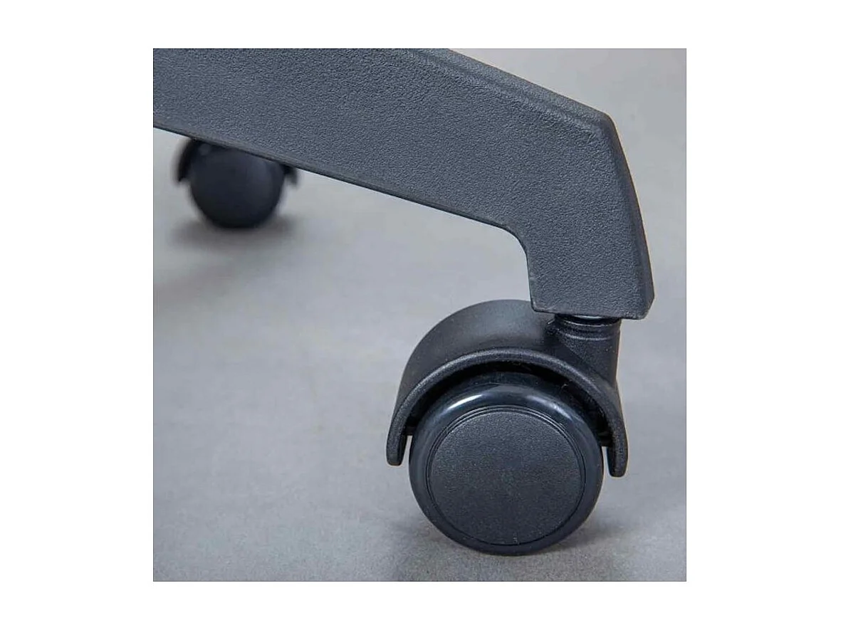 Chaise de Bureau Enfant Pivotante à Roulettes avec assise rembourrée, coloris Gris foncé / blanc - Longueur 52 x Profondeur 56 x Hauteur 103,5 cm