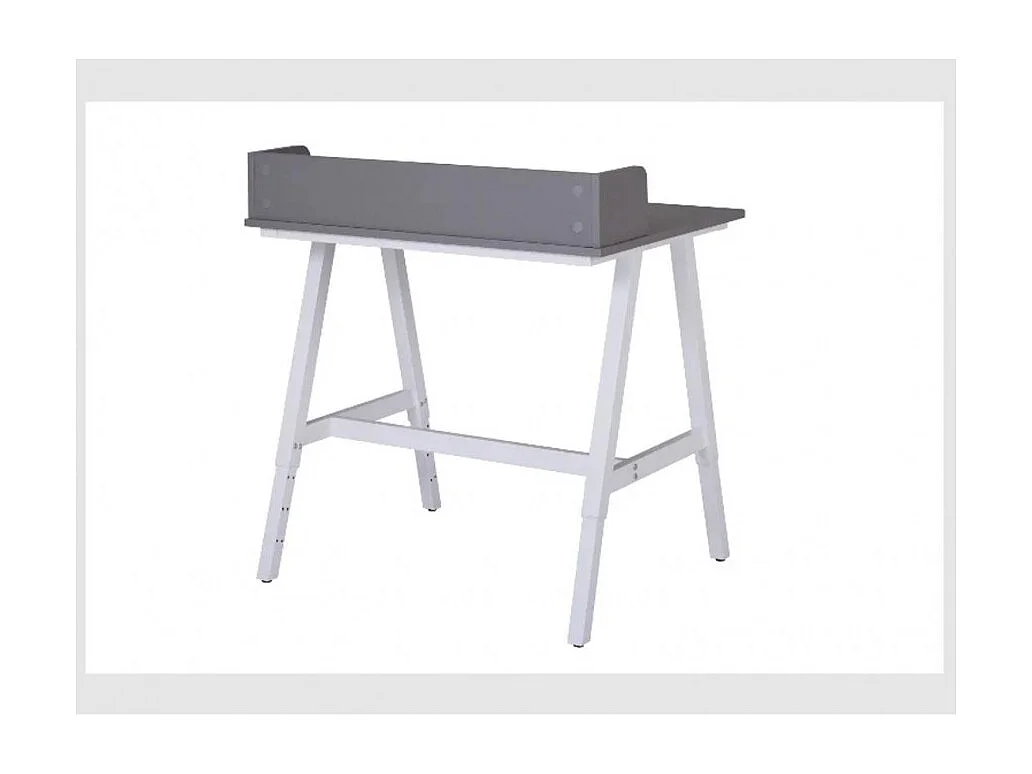 Bureau réglable pour enfant à structure métallique, coloris Gris/Blanc - Longueur 80 x Profondeur 60 x Hauteur 85 cm