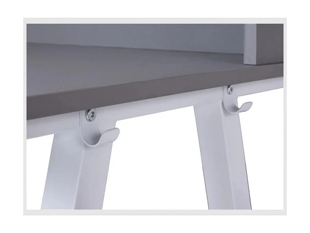 Bureau réglable pour enfant à structure métallique, coloris Gris/Blanc - Longueur 80 x Profondeur 60 x Hauteur 85 cm