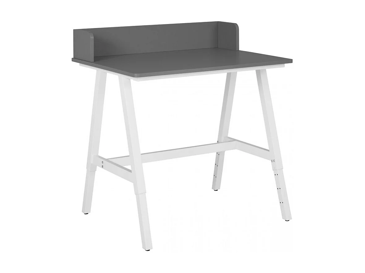 Bureau réglable pour enfant à structure métallique, coloris Gris/Blanc - Longueur 80 x Profondeur 60 x Hauteur 85 cm