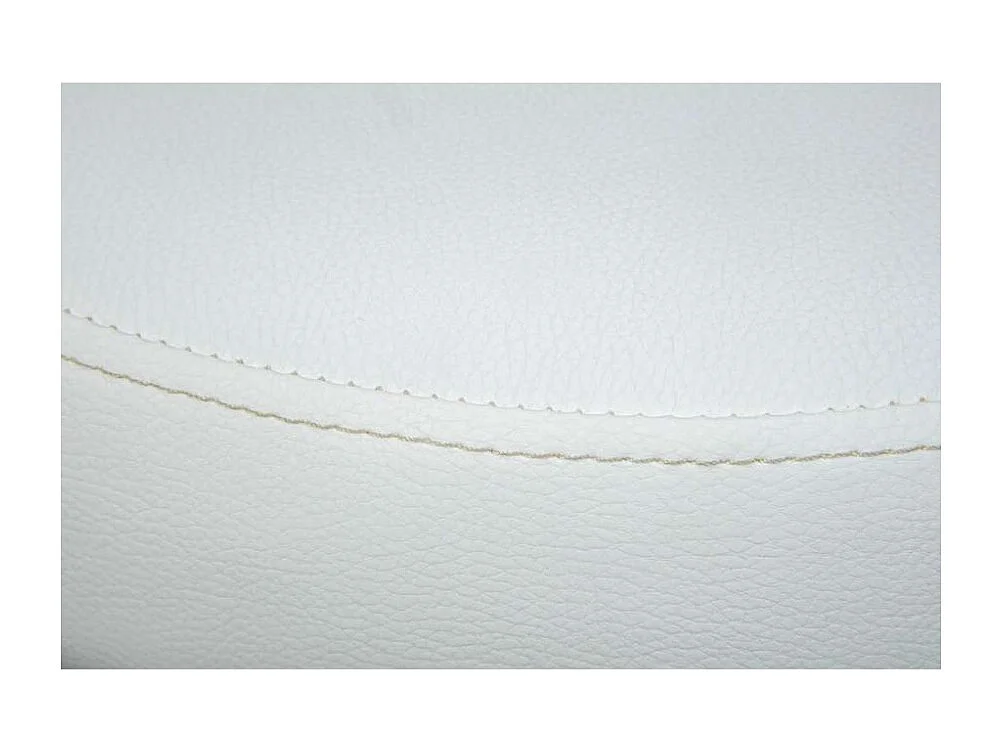 Tabouret chaise de Bureau Pivotant sur roulettes en Métal avec une Assise Blanche - Longueur 34 x Profondeur 34 x Hauteur 46 - 56 cm