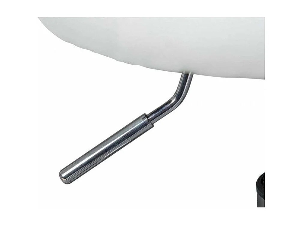 Tabouret chaise de Bureau Pivotant sur roulettes en Métal avec une Assise Blanche - Longueur 34 x Profondeur 34 x Hauteur 46 - 56 cm