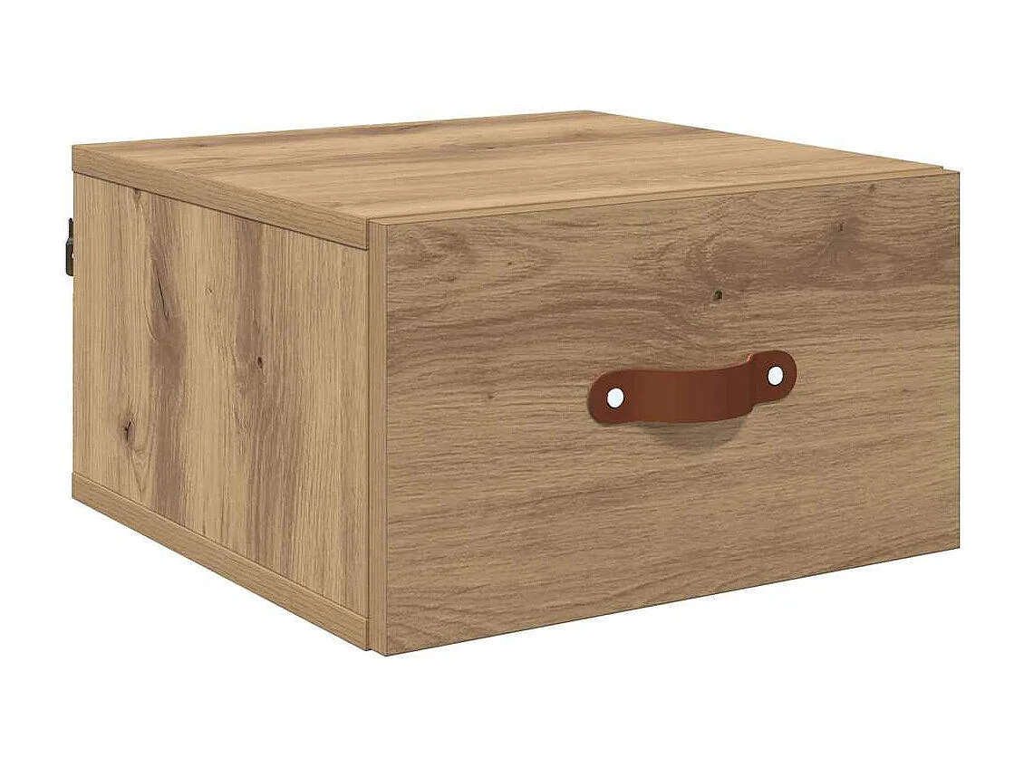 Cabinet de chevet mural Chêne artisanal 35 x 35 x 20 cm