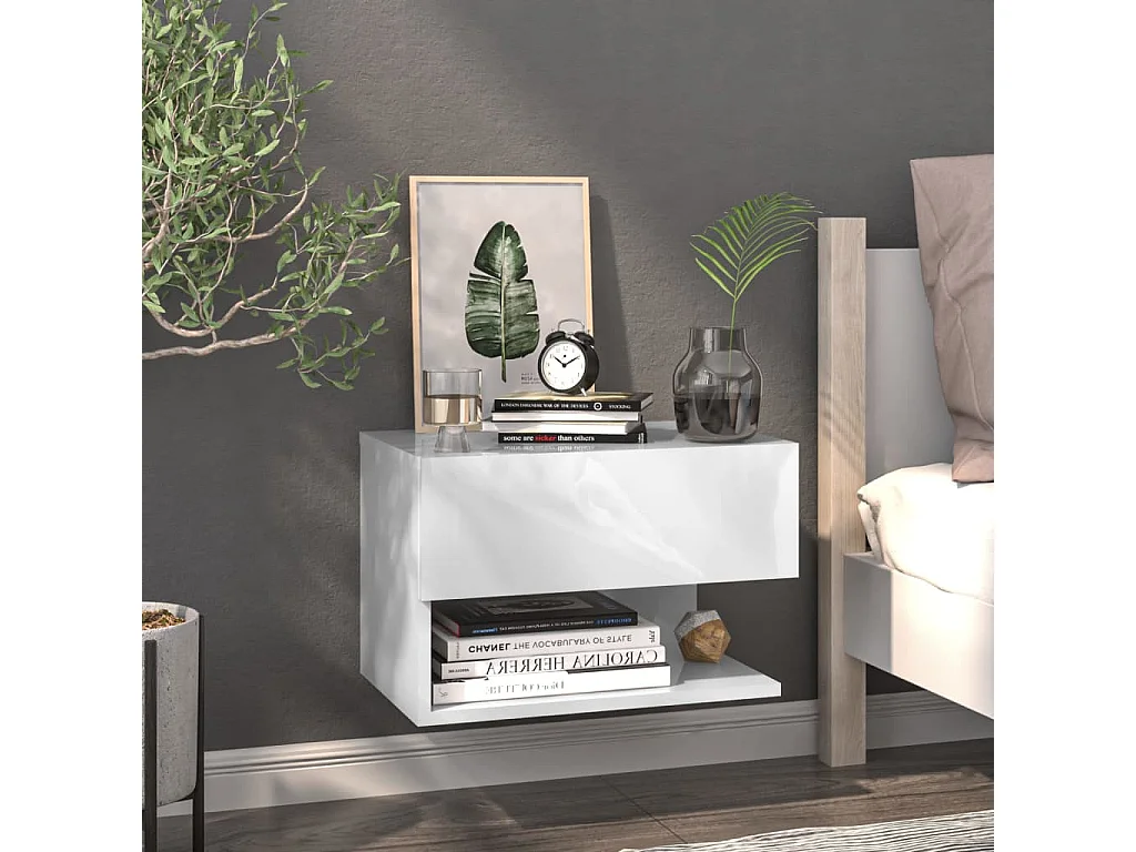 Table de chevet murale Blanc