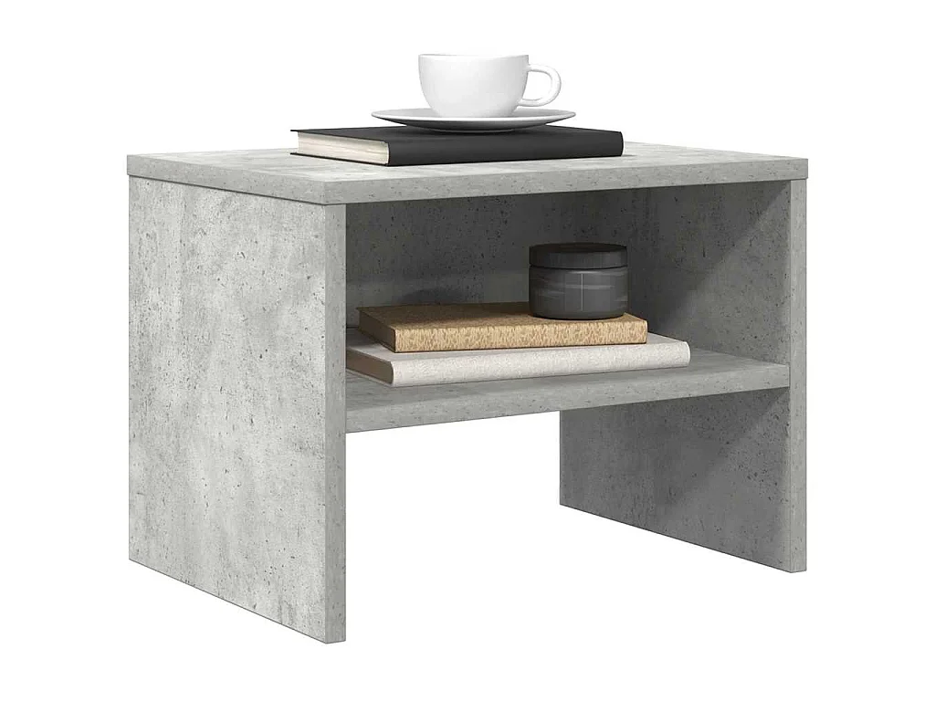 Table de chevet gris béton 40 x 30 x 30 cm panneau de bois
